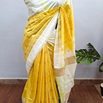 Crafted Kota Silk Saree -  Yellow